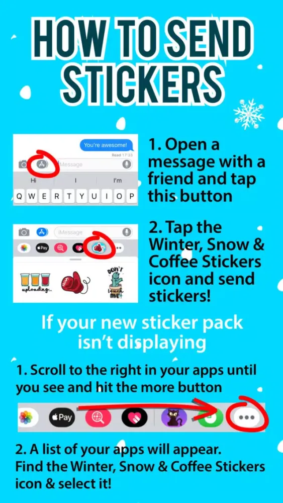 Tangkapan layar Winter, Snow & Coffee Stickers