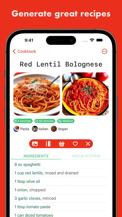 Tomaito - Recipe Generator スクリーンショット