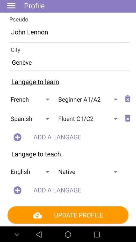 Tangkapan skrin Meet Native : Language Partner
