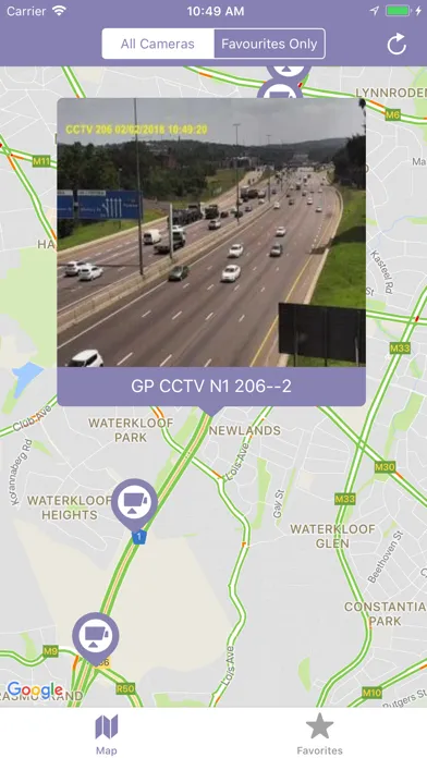 Capturas de tela do Live Traffic Cameras ZA