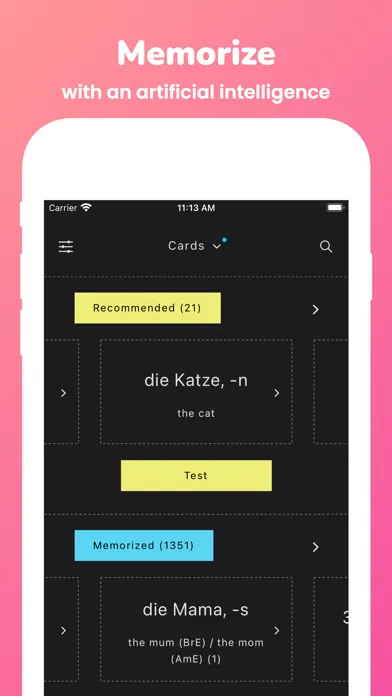 Capturas de tela do Memorize: Learn German Words