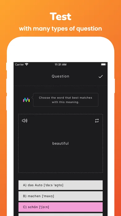 Capturas de tela do Memorize: Learn German Words