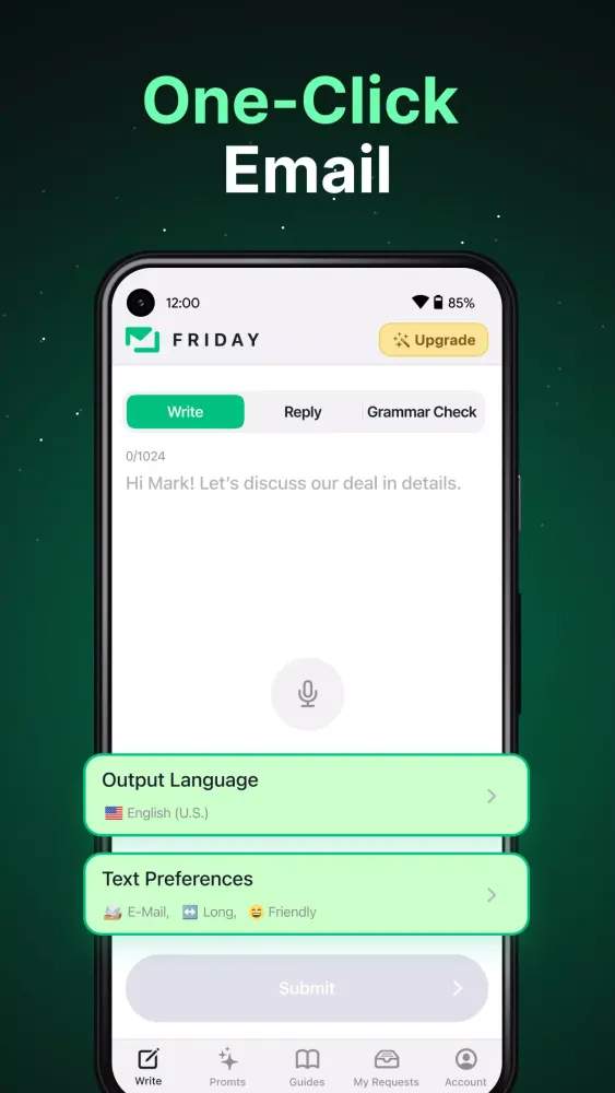 Friday: AI E-mail Assistant 스크린샷