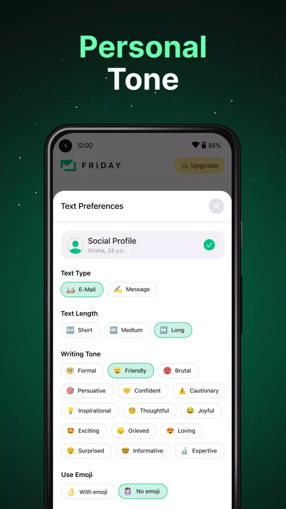 Friday: AI E-mail Assistant 스크린샷