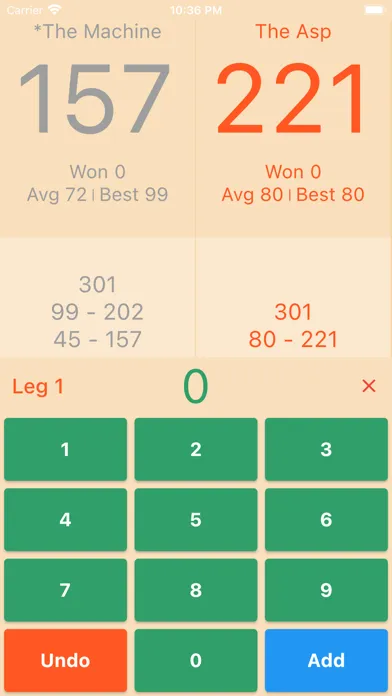 Tangkapan skrin Darts Score