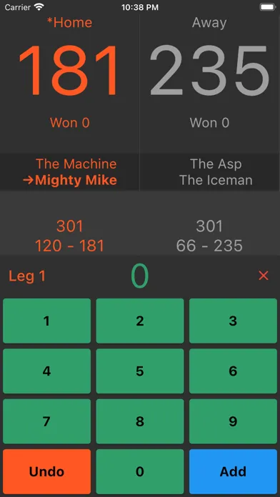 Tangkapan skrin Darts Score