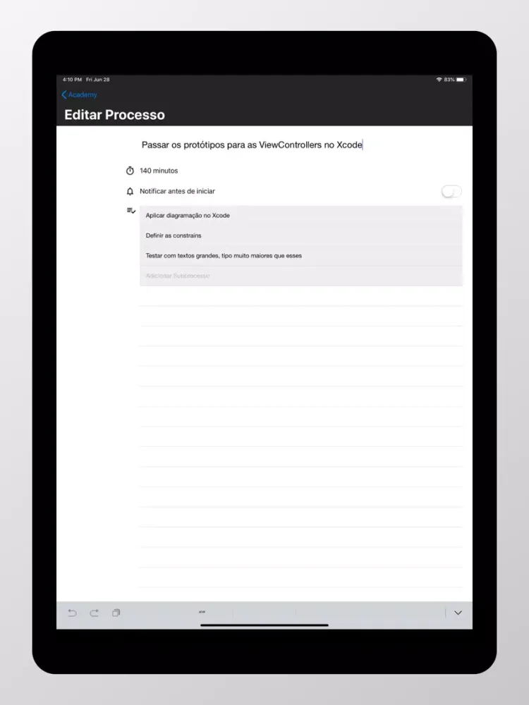 Tangkapan layar Flex Flow iPad