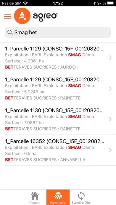 Tangkapan layar Agreo Mobile