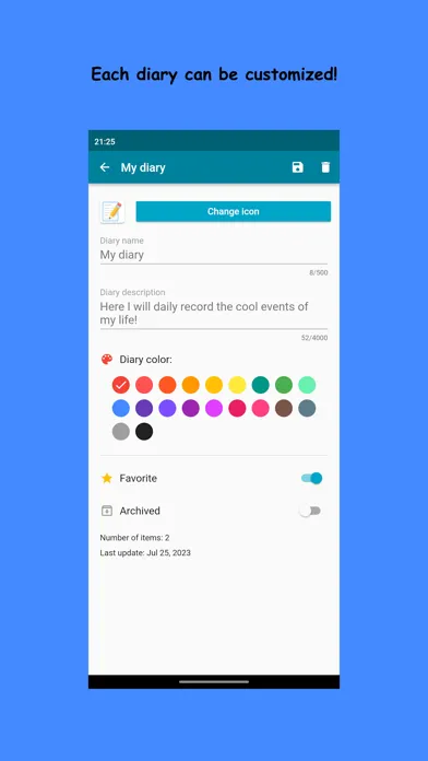 MDA: My diary Ekran Görüntüleri