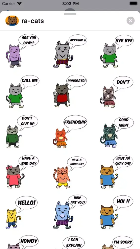 Captures d'écran de Ra-Cat Stickers