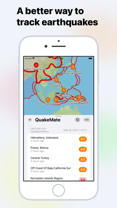 QuakeMate: Track Earthquakes Screenshots