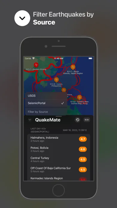 QuakeMate: Track Earthquakes Screenshots