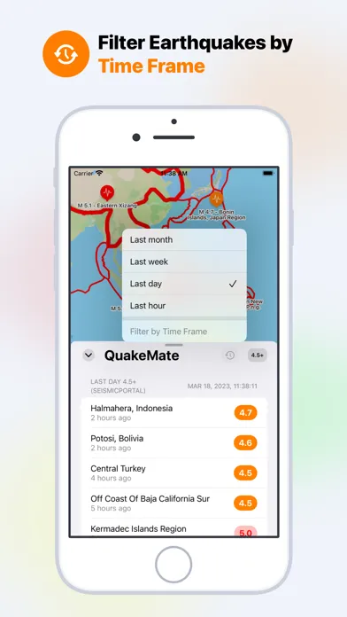 QuakeMate: Track Earthquakes Screenshots