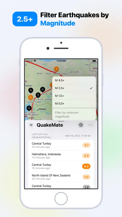 QuakeMate: Track Earthquakes Screenshots