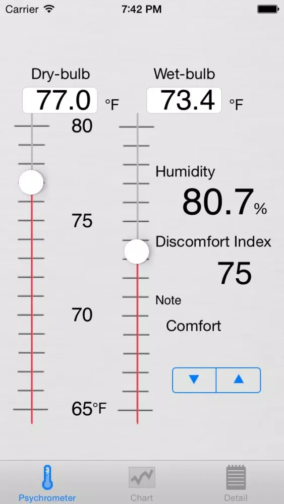 Captures d'écran de Psychrometer