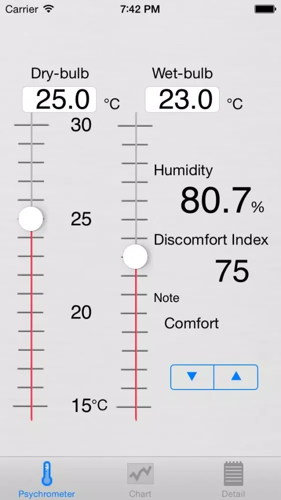 Captures d'écran de Psychrometer