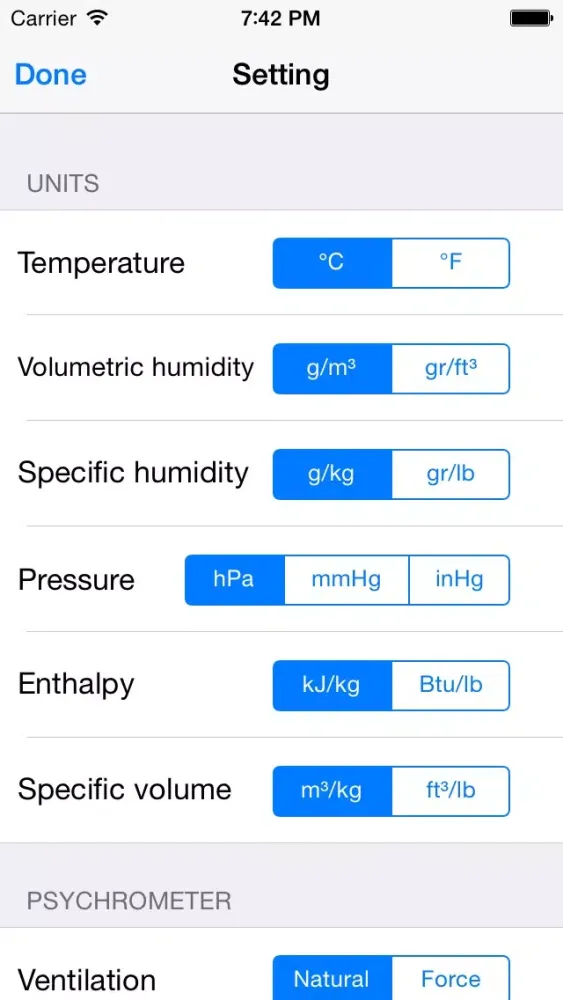 Captures d'écran de Psychrometer
