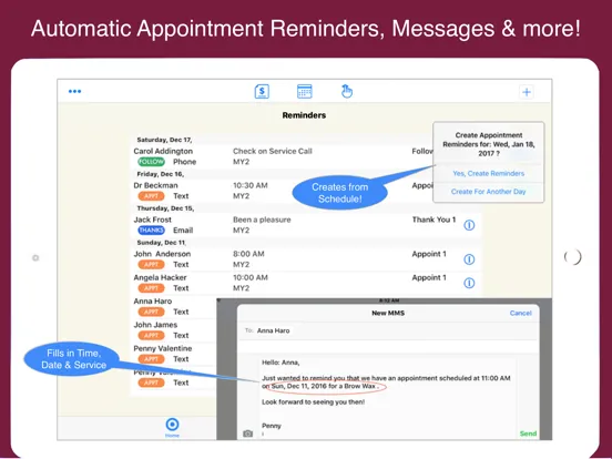 Tangkapan layar Nail Tech Schedule & Reminder iPad 