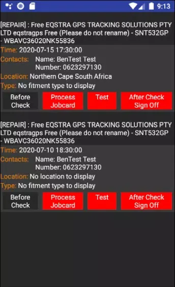Ảnh chụp màn hình của WebIQ - Fitment Manager