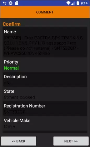 Ảnh chụp màn hình của WebIQ - Fitment Manager