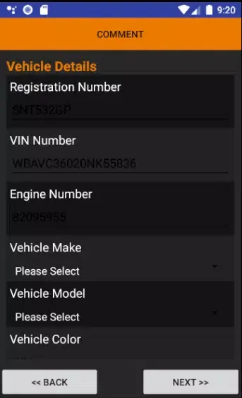 Ảnh chụp màn hình của WebIQ - Fitment Manager
