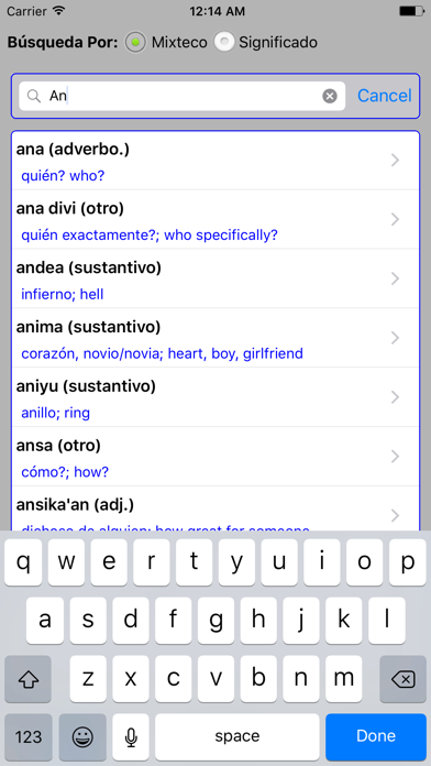 Скриншоты Mixteco Dictionary