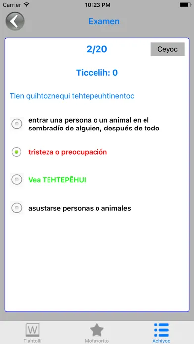 Screenshot di Totlahtol Nahuatl