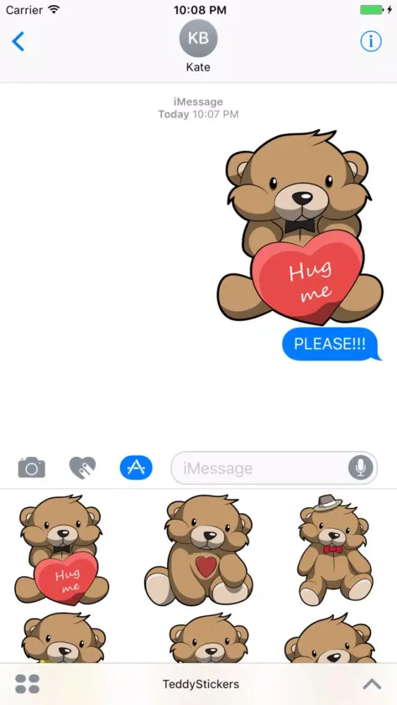 Cute Teddy Bear Stickers For iMessage應用截圖
