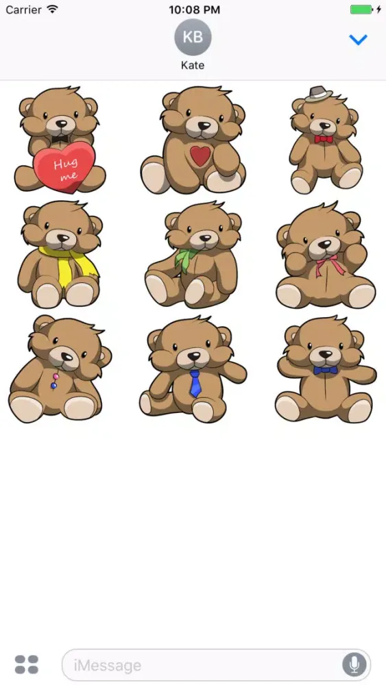 Cute Teddy Bear Stickers For iMessage應用截圖