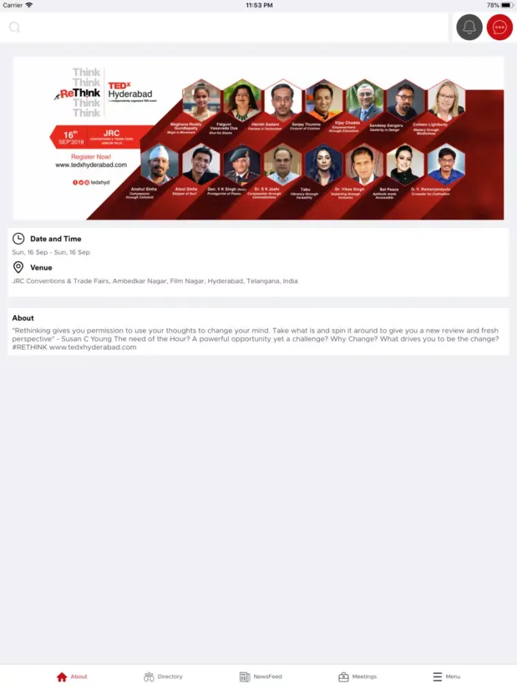 TEDxHyderabad iPad  Screenshots