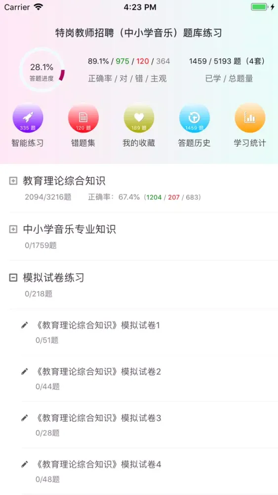 特岗教师招聘（中小学音乐）题库练习 Screenshots