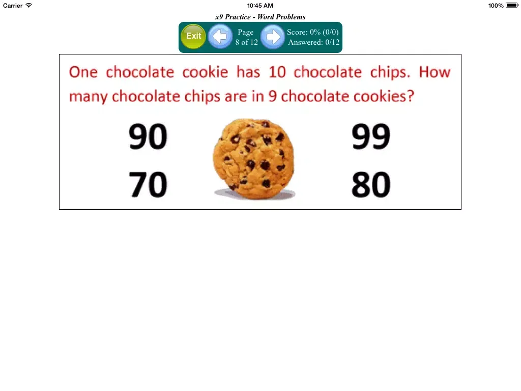 Multiplication Table - Full Version (with word problems) iPad  Screenshots