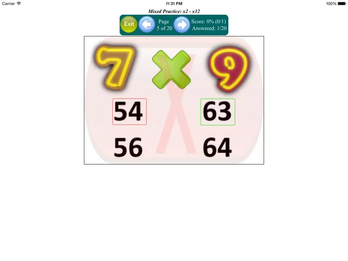 Multiplication Table - Full Version (with word problems) iPad  Screenshots
