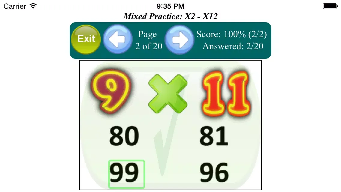 Multiplication Table - Full Version (with word problems) Screenshots