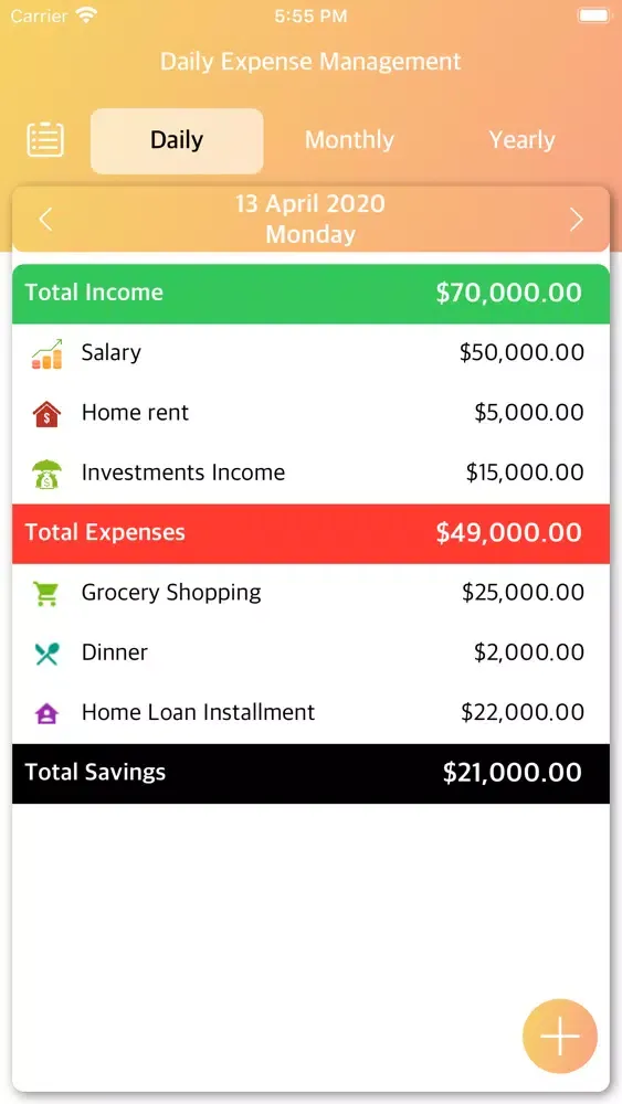 Daily Expense Management Ekran Görüntüleri
