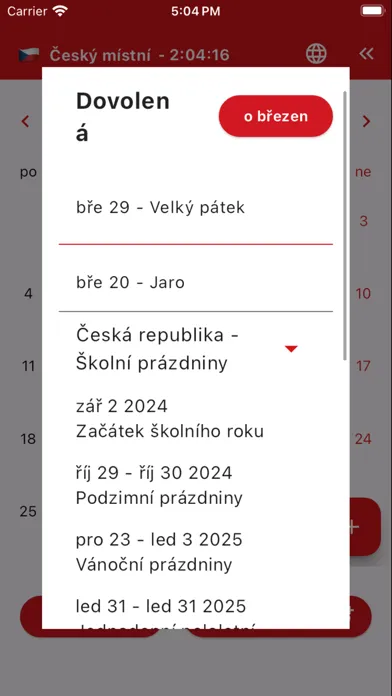 ภาพหน้าจอของ Český kalendář 2024