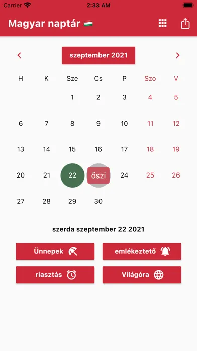 Magyar Naptár 2024 سکرین شاٹس