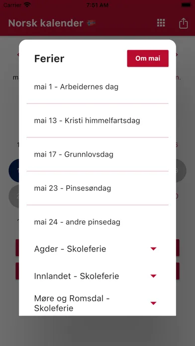 Zrzuty ekranu Norsk Kalender 2024