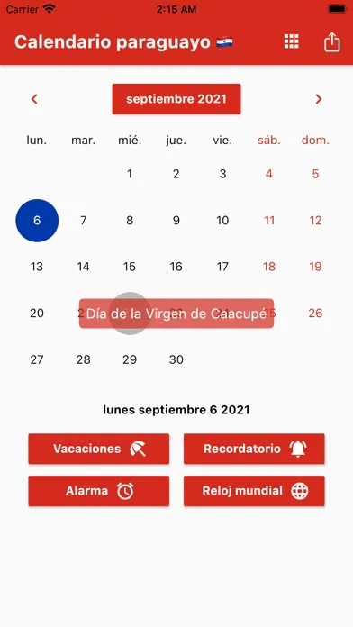 Captures d'écran de Calendario Paraguayo 2024