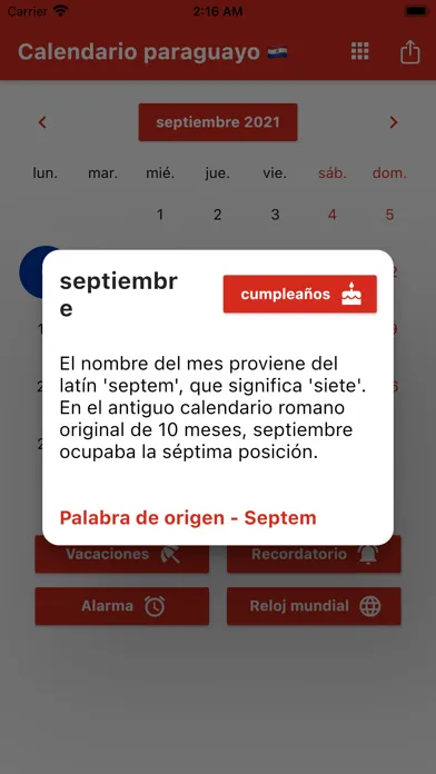 Captures d'écran de Calendario Paraguayo 2024