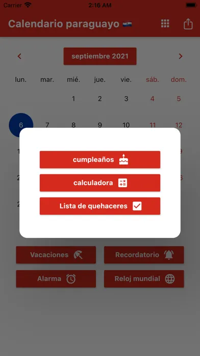 Captures d'écran de Calendario Paraguayo 2024