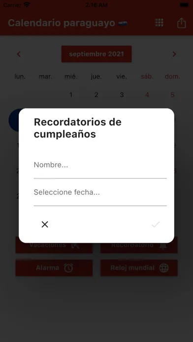 Captures d'écran de Calendario Paraguayo 2024