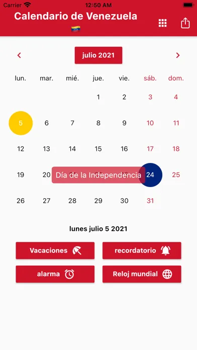 Zrzuty ekranu Calendario Venezolano 2024
