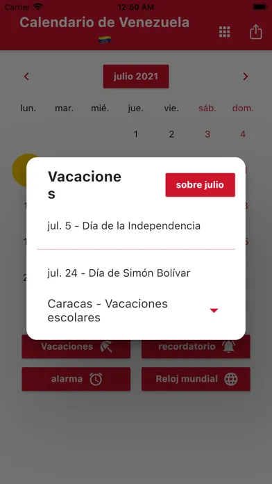 Zrzuty ekranu Calendario Venezolano 2024