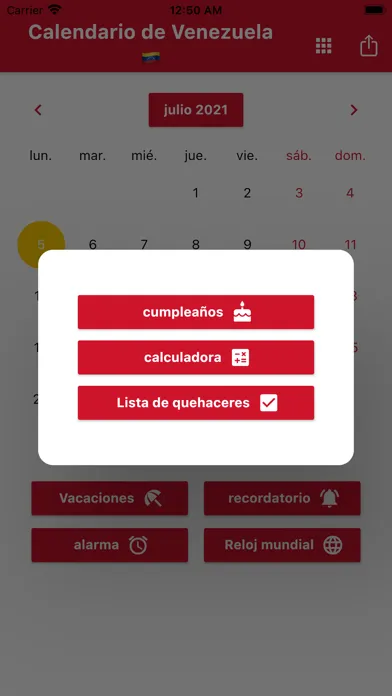 Zrzuty ekranu Calendario Venezolano 2024