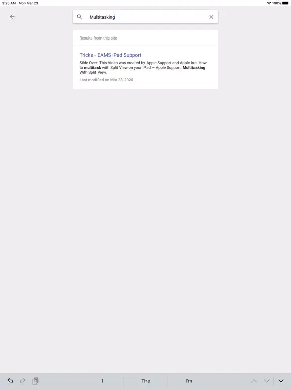 Screenshot di EAMS Support iPad 