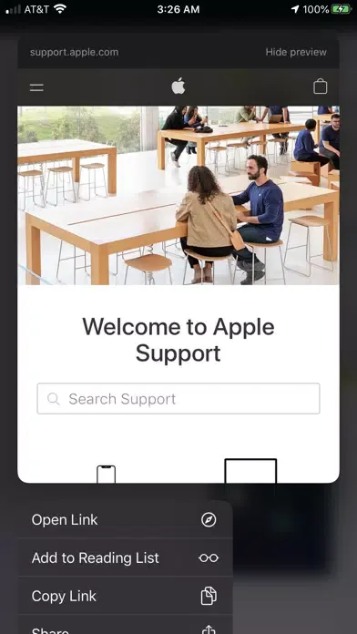 Screenshot di EAMS Support