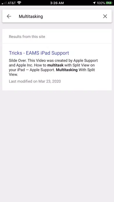 Screenshot di EAMS Support