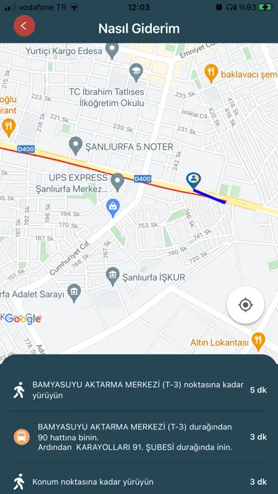 Tangkapan skrin Urfa Ulaşım