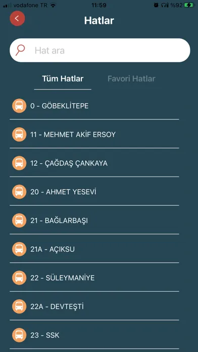 Tangkapan skrin Urfa Ulaşım